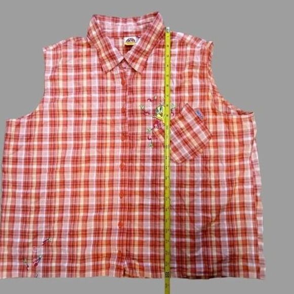 VTG Original Looney Tunes Womens Med Bust 38" Tweety Bird Checkered Vest 24" OAL - Picture 4 of 11